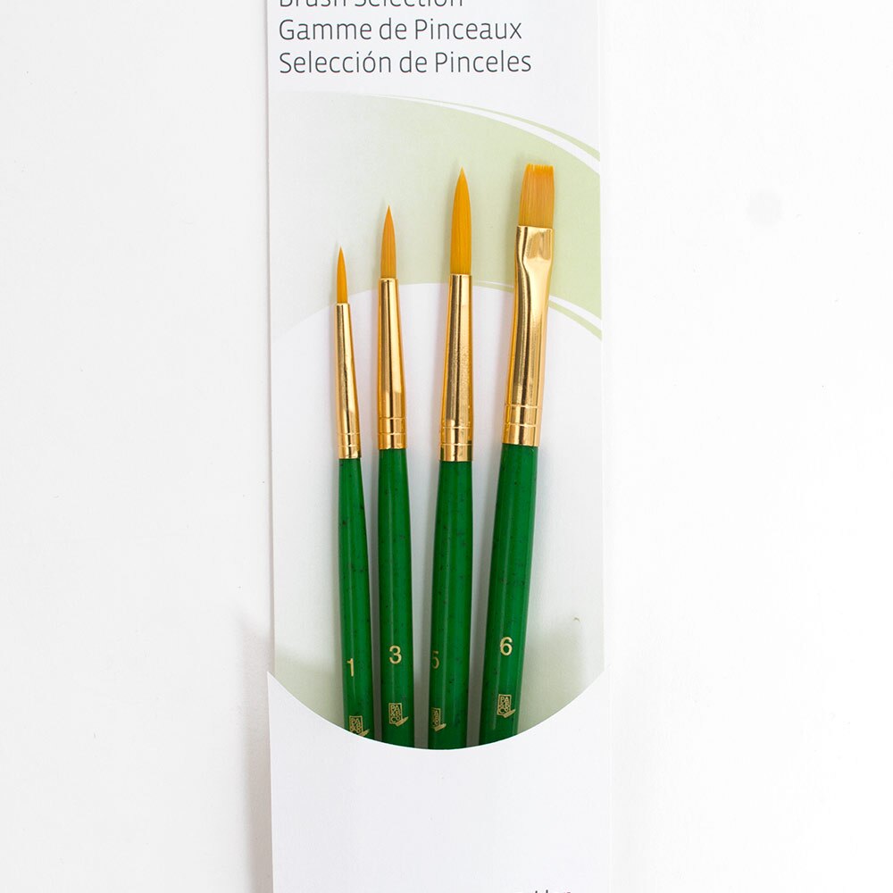 Princeton, Real Value, Brush Pack, Gold, Taklon, Rounds, 4 Piece